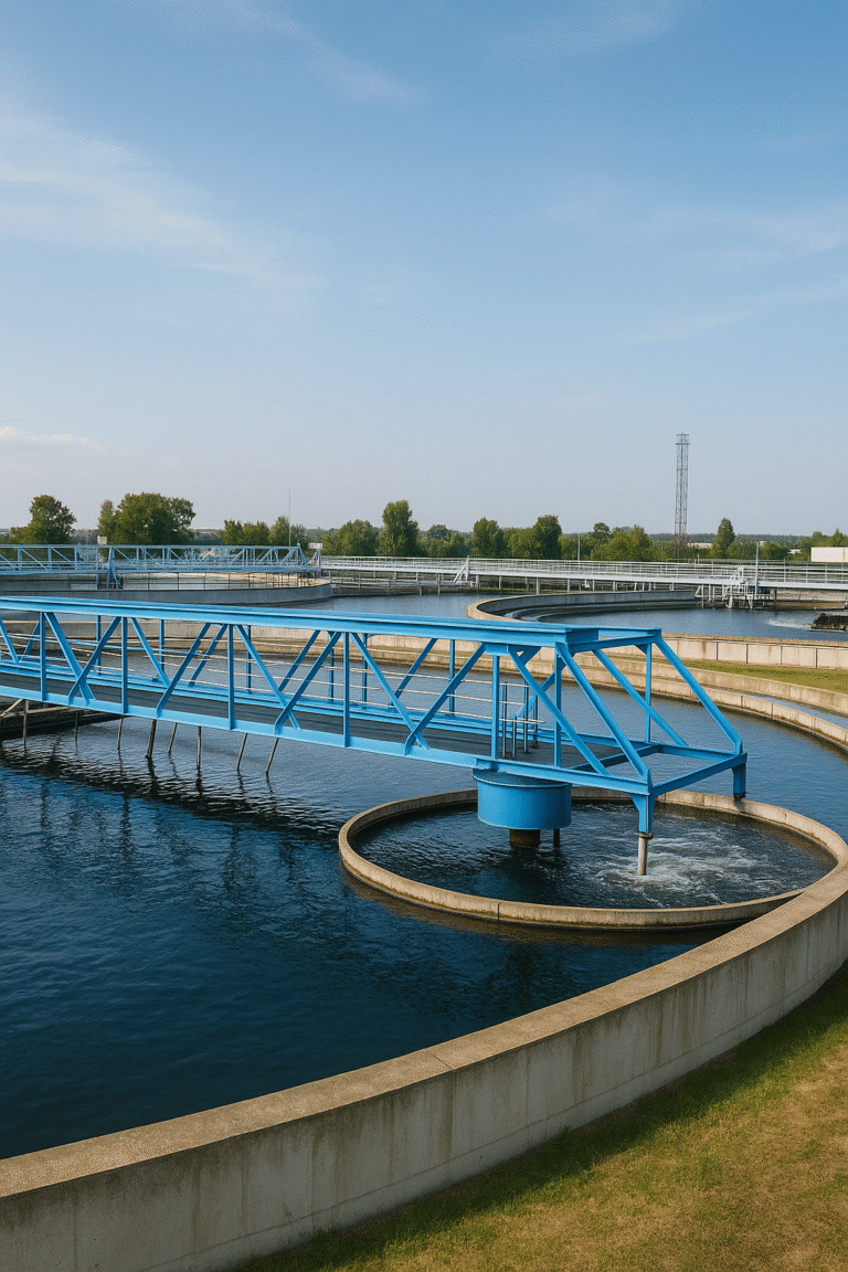 SV Industries agitators installed in a water treatment plant for chemical dosing, coagulation, and clarification processes.