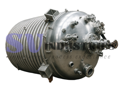 Stainless Steel Limpet Coil Reactor Vessel with Agitator